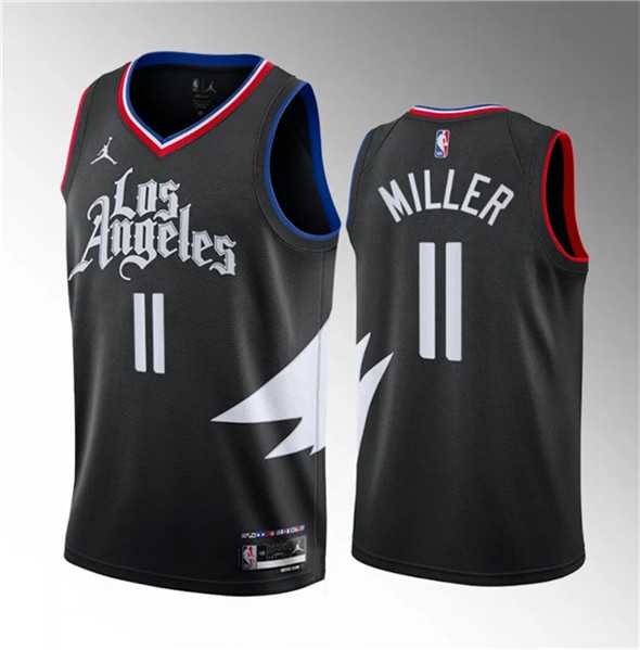 Men%27s Los Angeles Clippers #11 Jordan Miller Black 2023 Draft Statement Edition Stitched Jersey Dzhi->indiana pacers->NBA Jersey